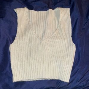 Shein Cream Sweater Crop Top Size M/6 NWOT